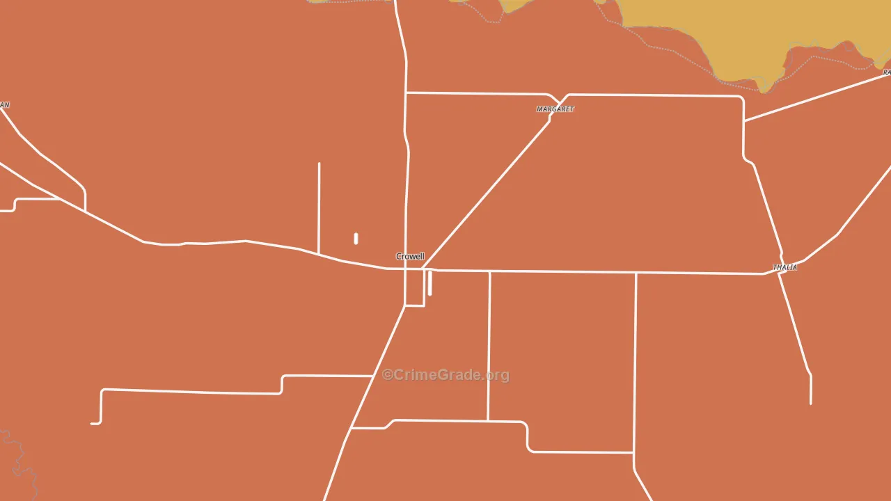 Foard County, TX Map of Assault Rates