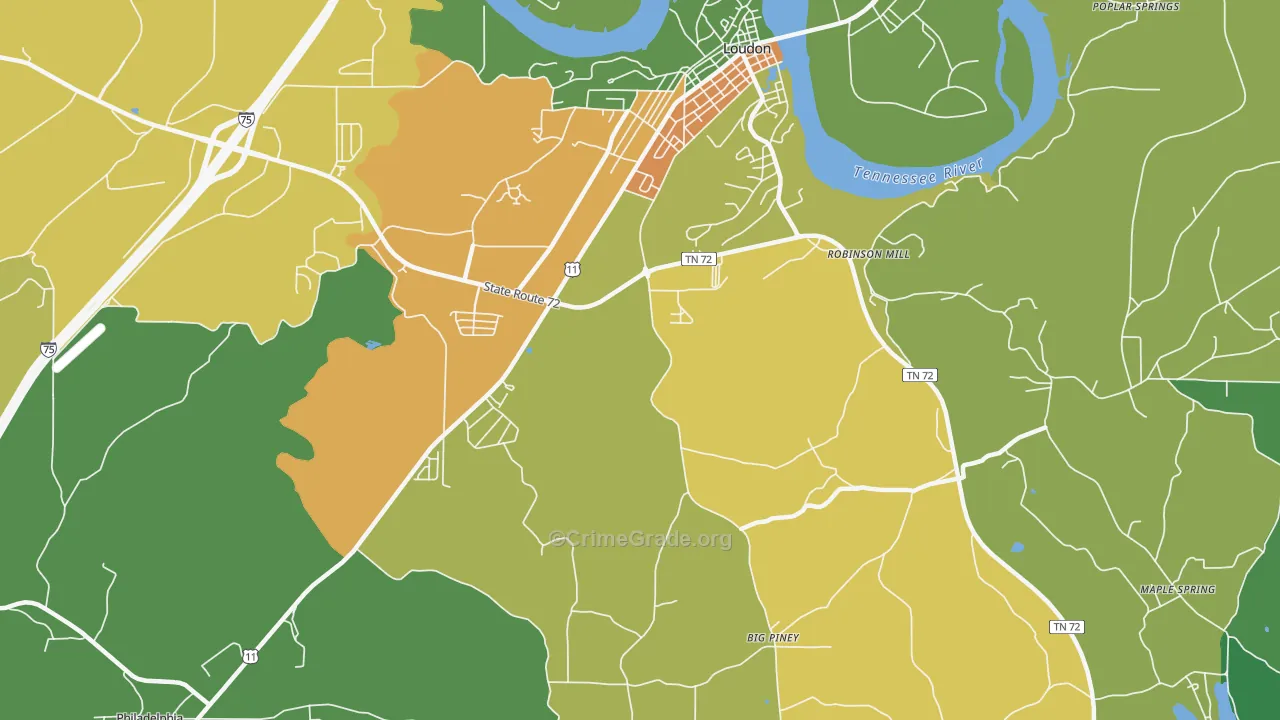 Fochee, TN Map of Assault Rates