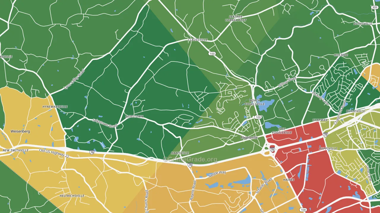 Fogelsville, PA Map of Assault Rates