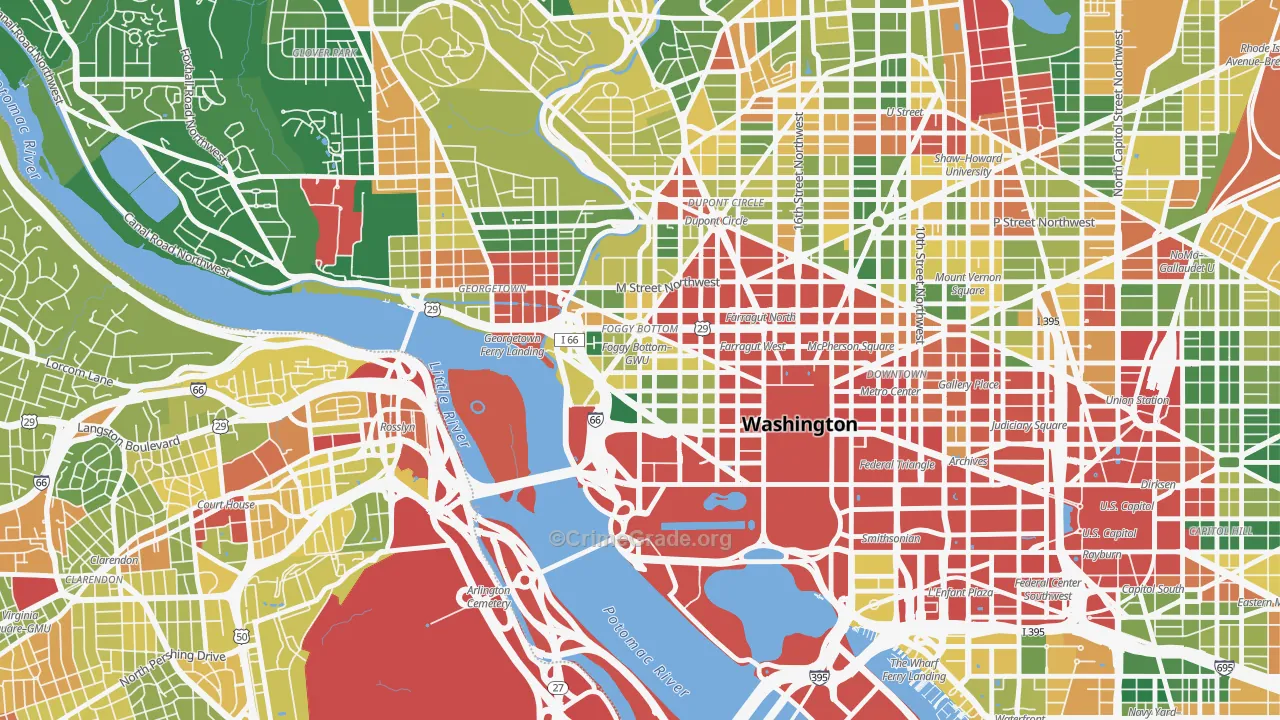 Foggy Bottom, Washington, DC Map of Assault Rates