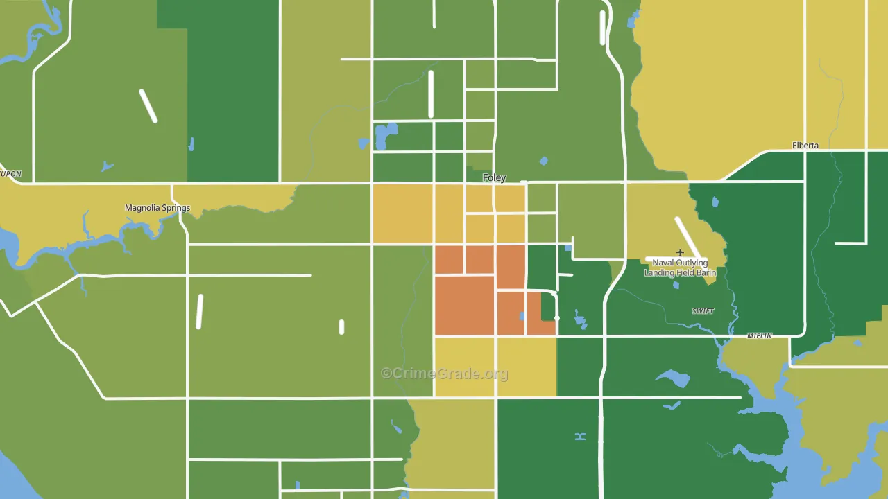 Foley, AL Map of Assault Rates