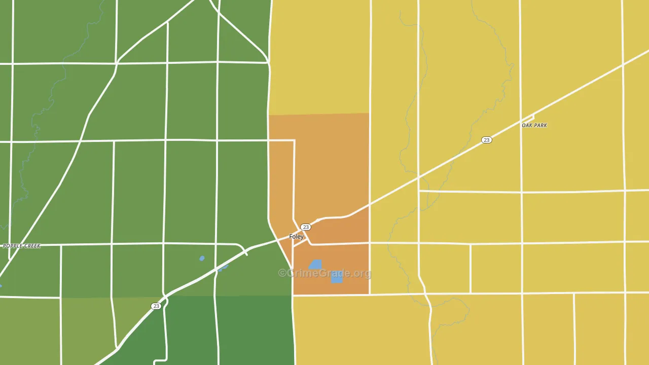 Foley, MN Map of Assault Rates