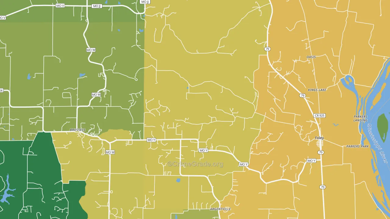 Foley, MO Map of Assault Rates