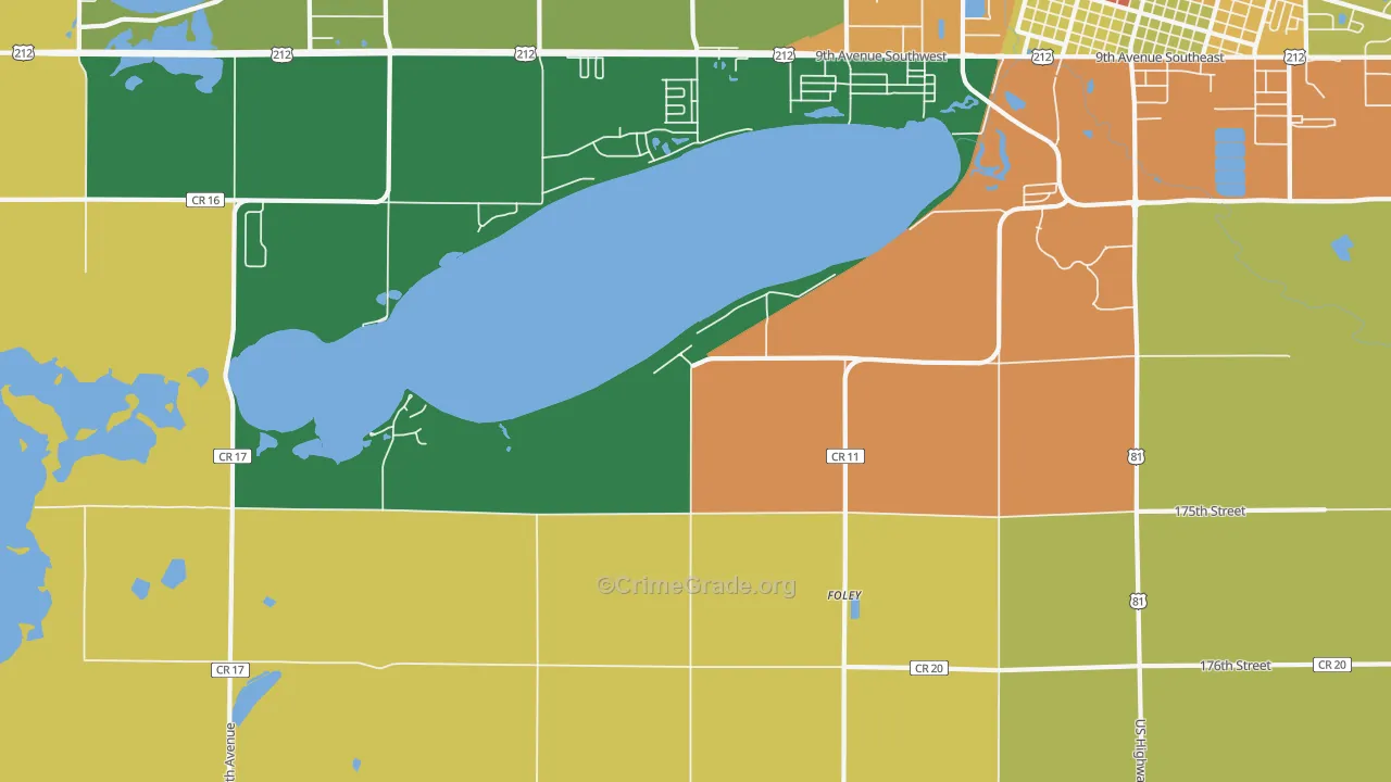 Foley, SD Map of Assault Rates