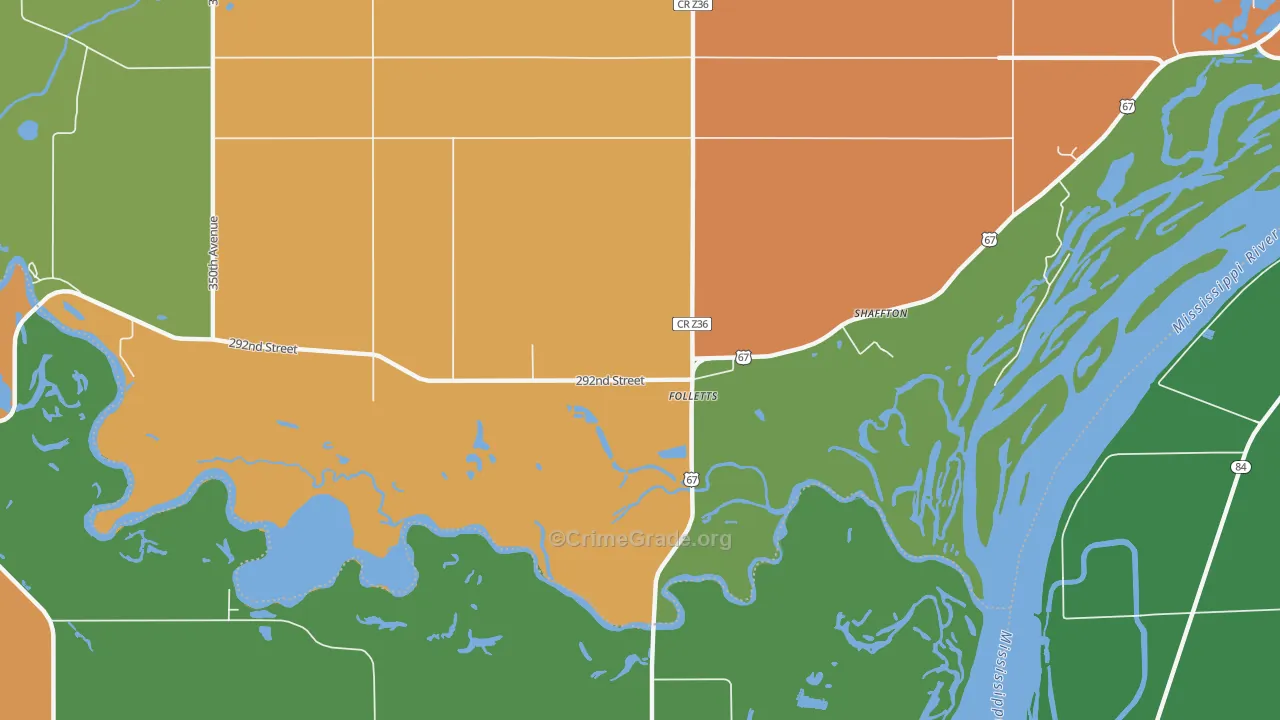 Folletts, IA Map of Assault Rates
