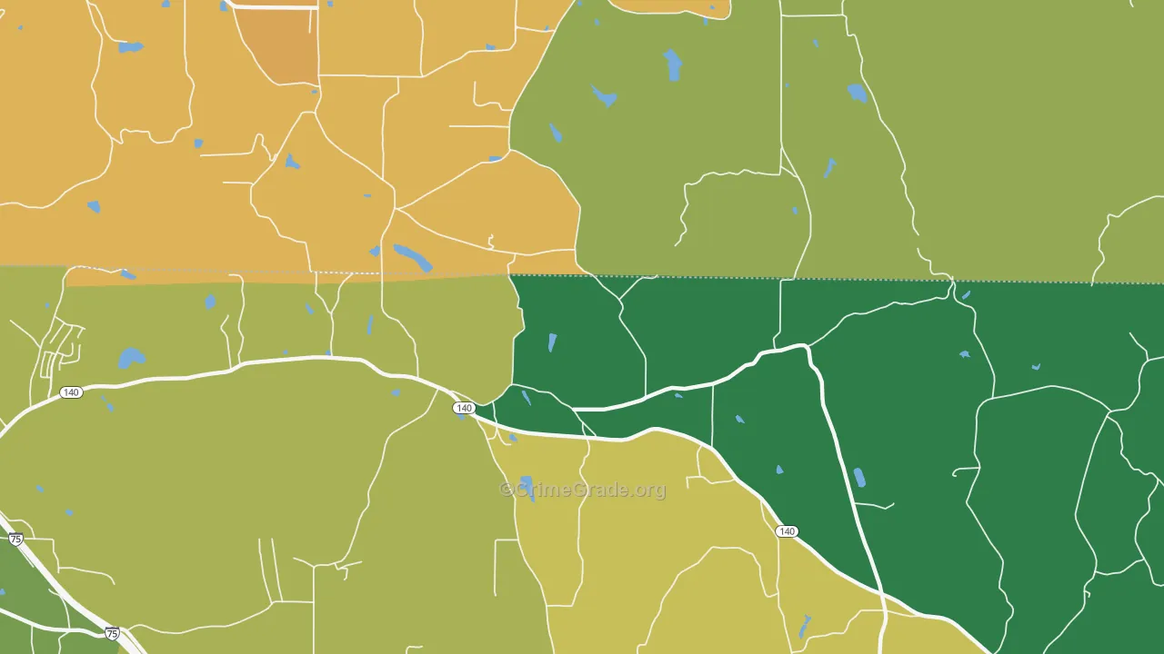 Folsom, GA Map of Assault Rates