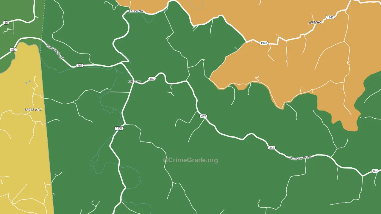 Folsom, KY Map of Assault Rates