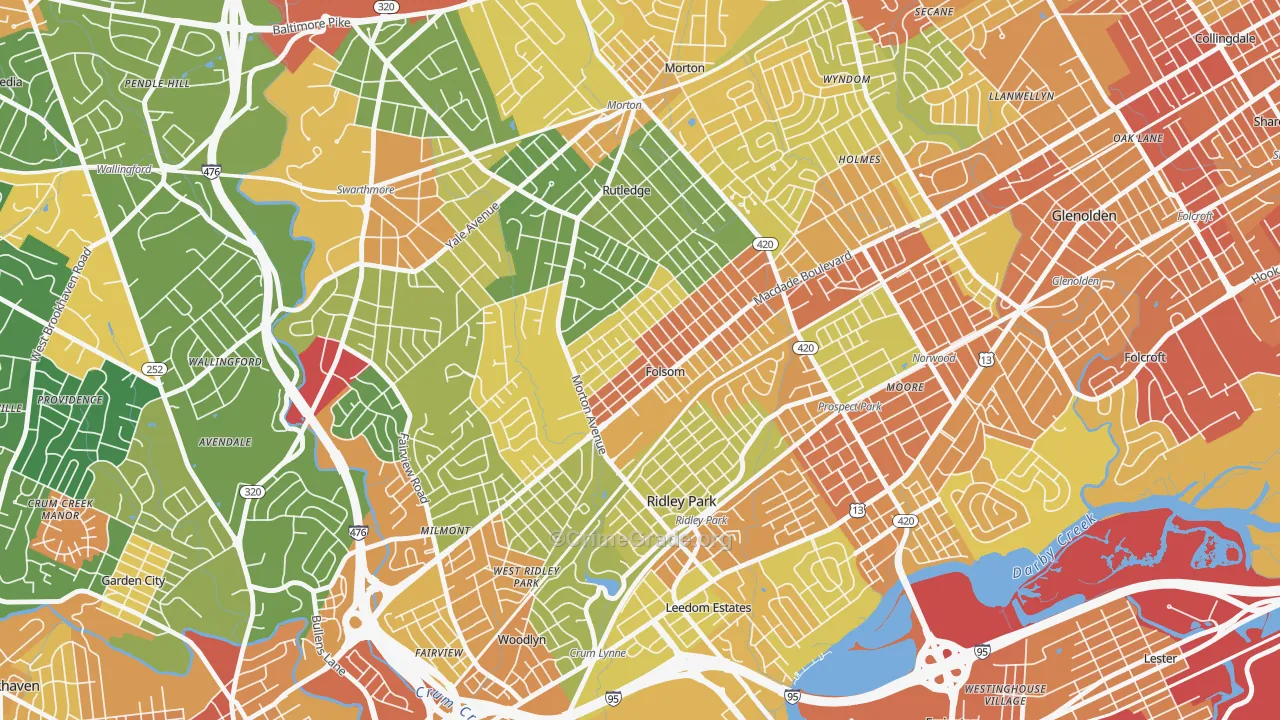 Folsom, PA Map of Assault Rates