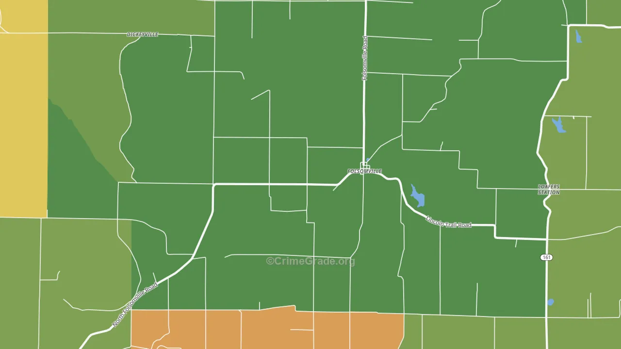 Folsomville, IN Map of Assault Rates