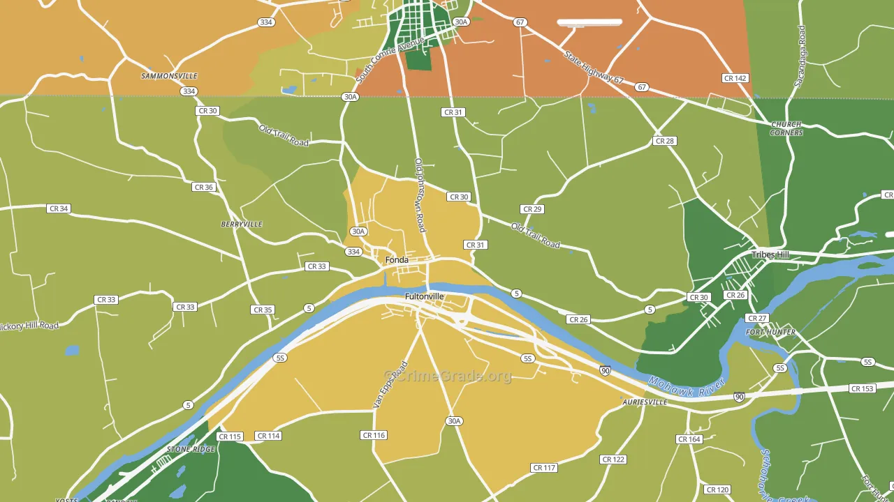 Fonda, NY Map of Assault Rates