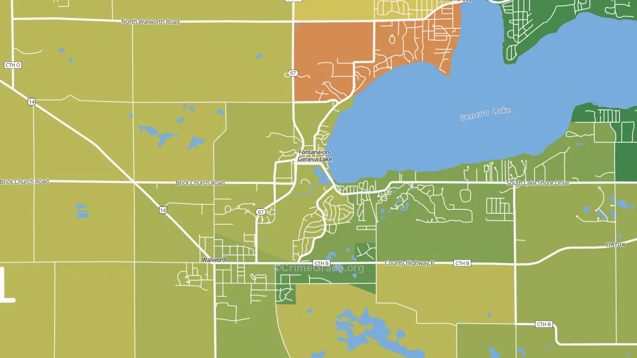 Fontana-on-Geneva Lake, WI Map of Assault Rates