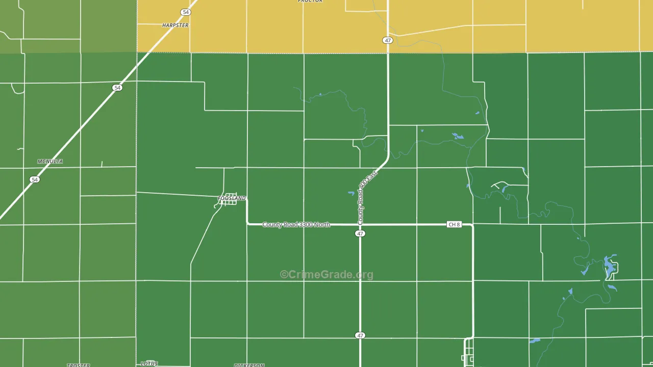 Foosland, IL Map of Assault Rates