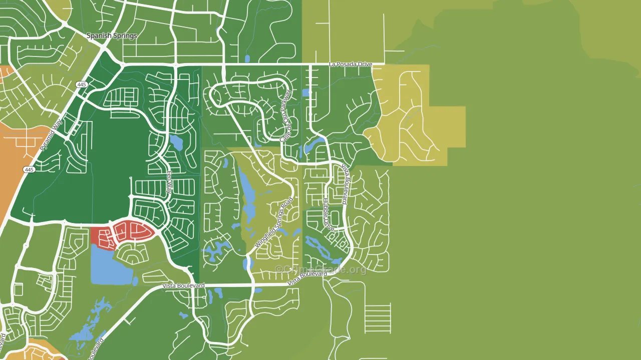 Foothill Meadows, Sparks, NV Map of Assault Rates