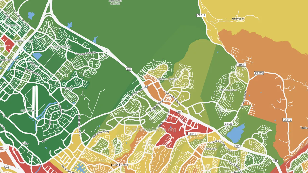 Foothill Ranch, CA Map of Assault Rates
