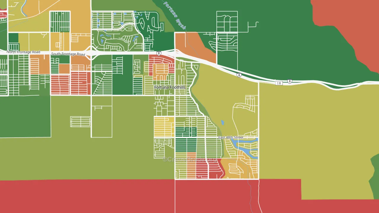 Foothills, Fortuna Foothills, AZ Map of Assault Rates