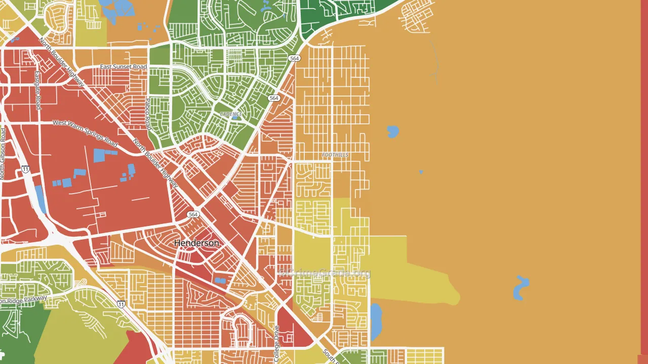 Foothills, Henderson, NV Map of Assault Rates