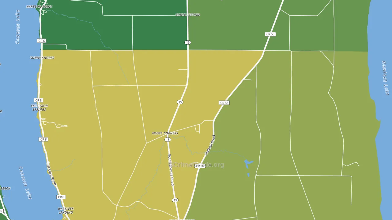 Foots Corners, NY Map of Assault Rates