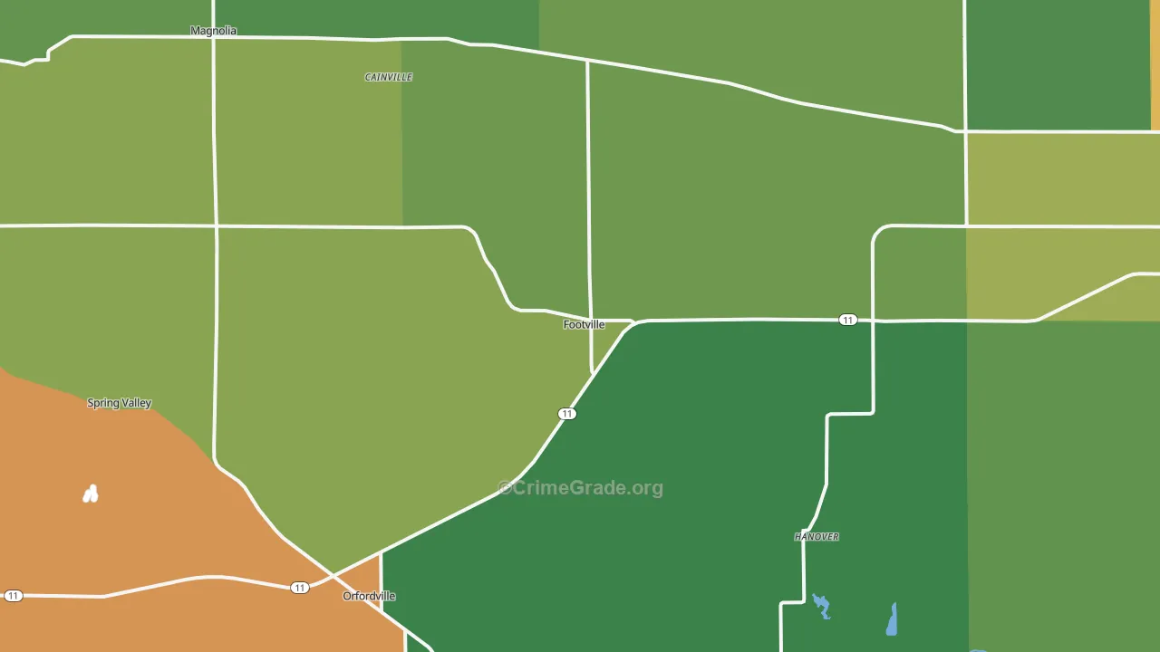 Footville, WI Map of Assault Rates