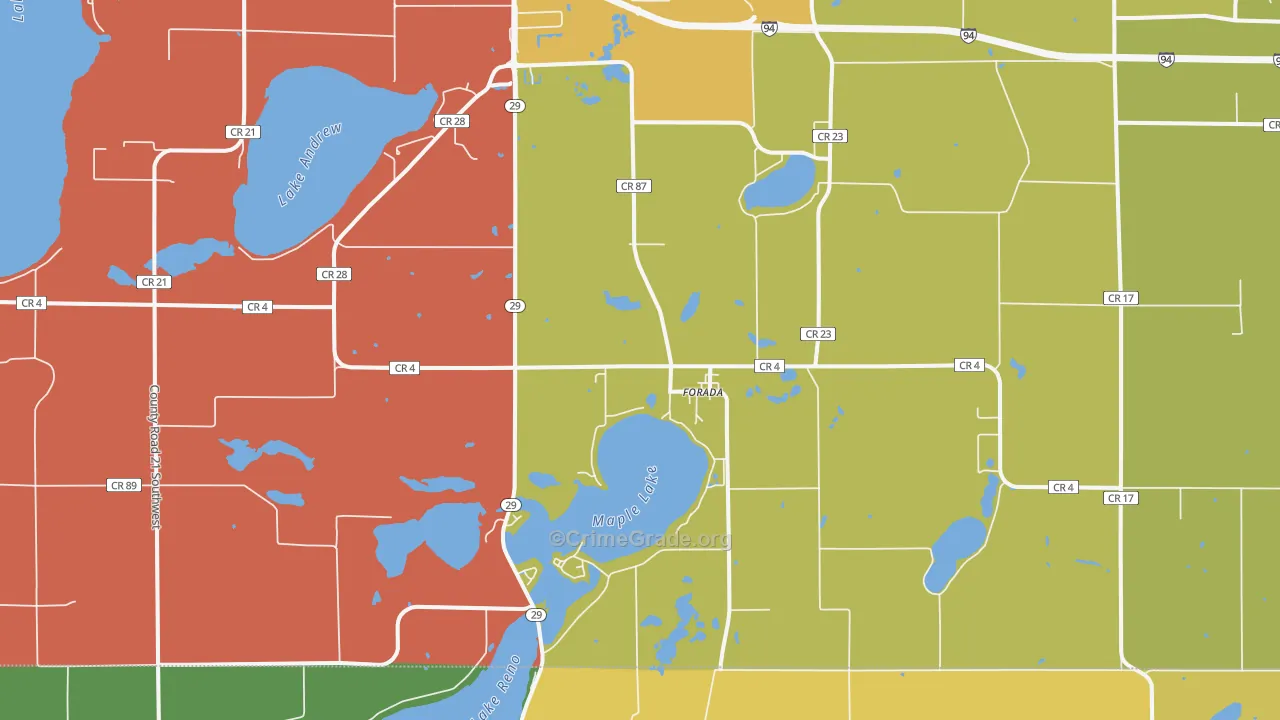 Forada, MN Map of Assault Rates