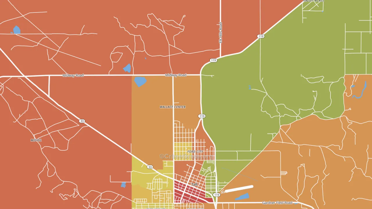 Ford City, CA Map of Assault Rates