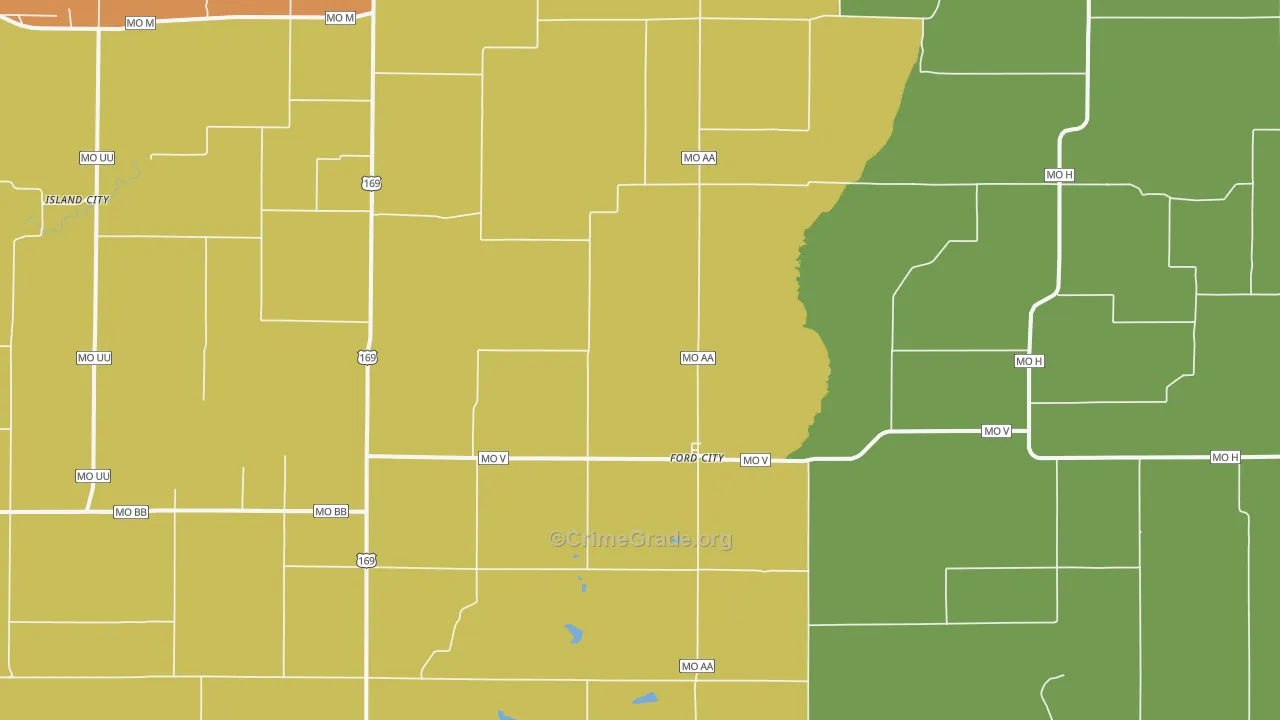 Ford City, MO Map of Assault Rates