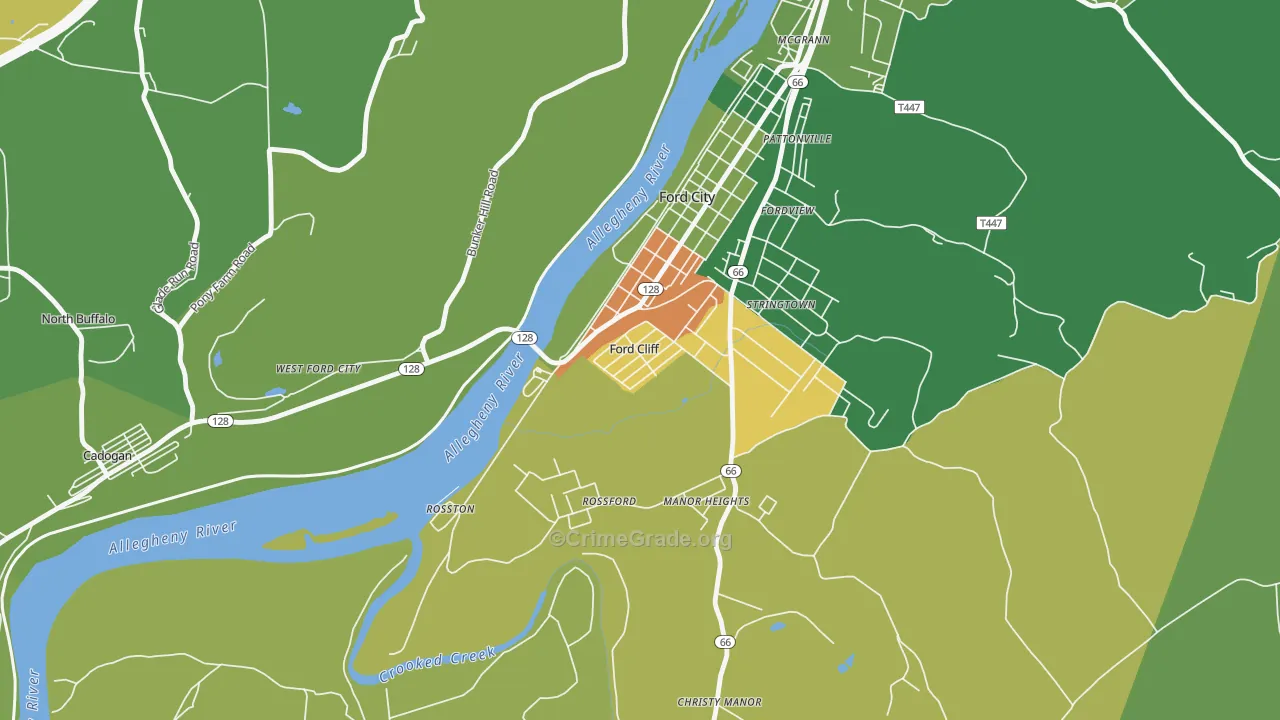 Ford Cliff, PA Map of Assault Rates