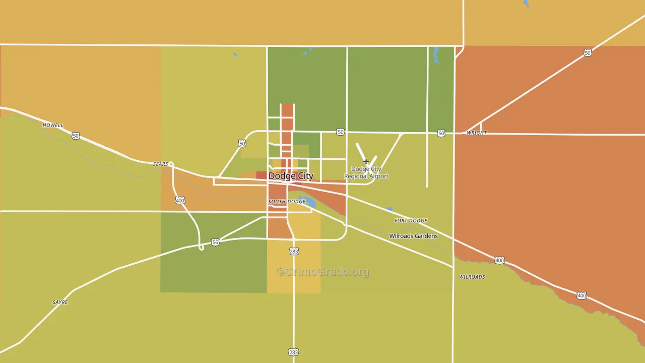 Ford County, KS Map of Assault Rates