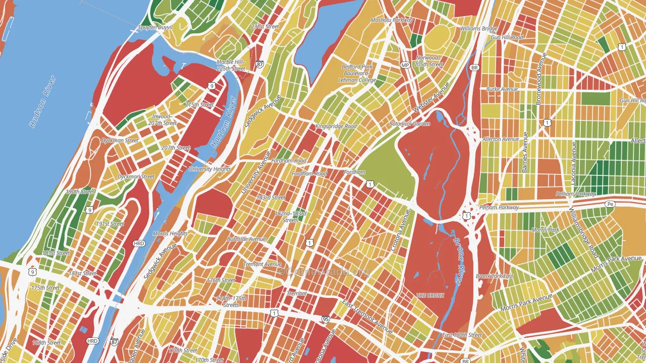 Fordham, Bronx, NY Map of Assault Rates