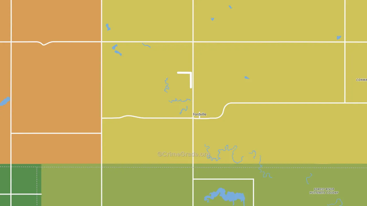 Fordville, ND Map of Assault Rates