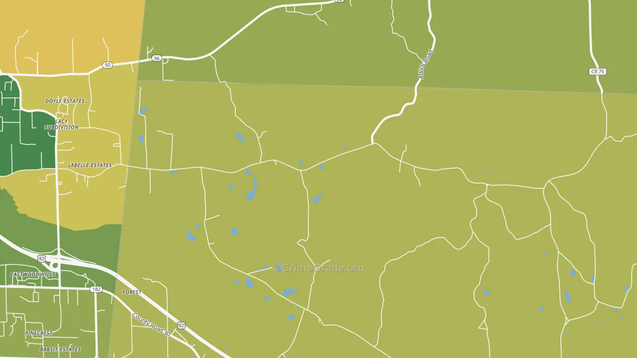 Forest, AL Map of Assault Rates