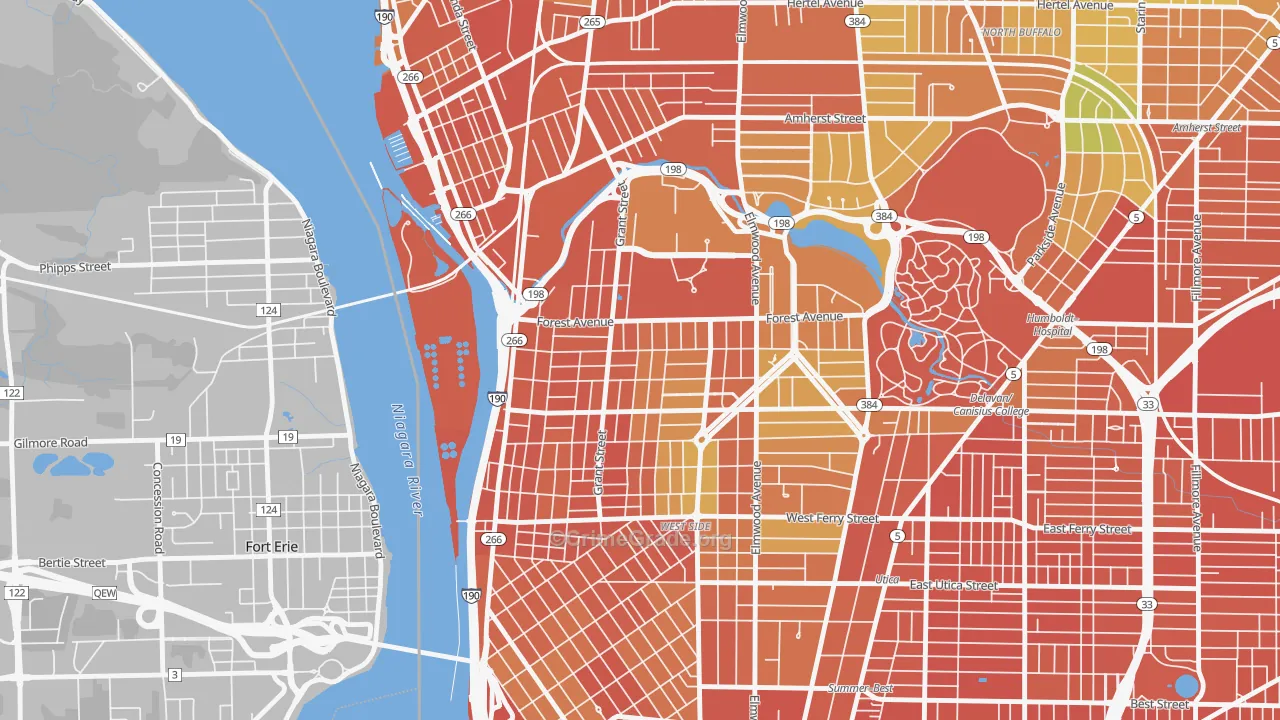 Forest, Buffalo, NY Map of Assault Rates