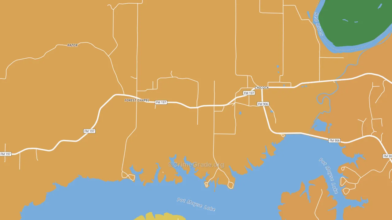 Forest Chapel, TX Map of Assault Rates