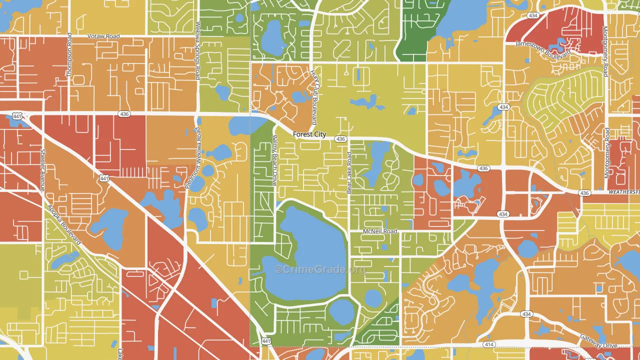 Forest City, FL Map of Assault Rates