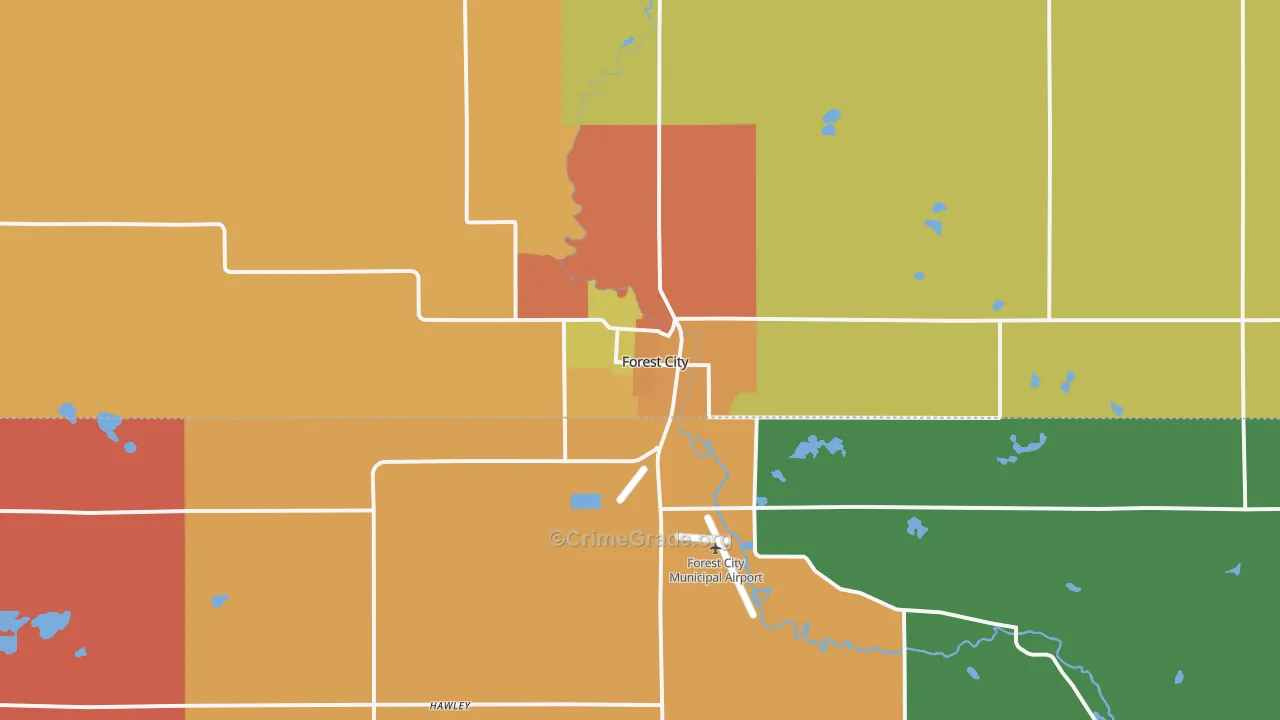 Forest City, IA Map of Assault Rates