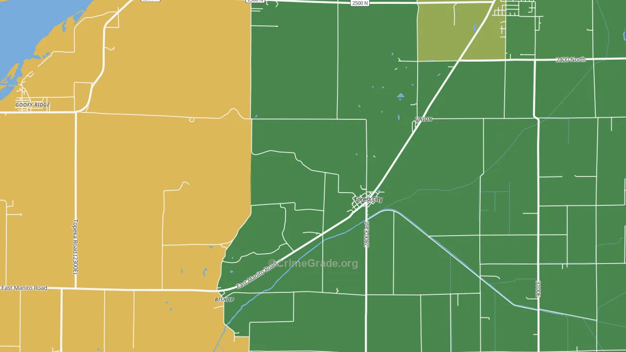 Forest City, IL Map of Assault Rates