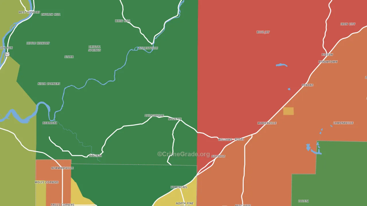 Forest County, PA Map of Assault Rates