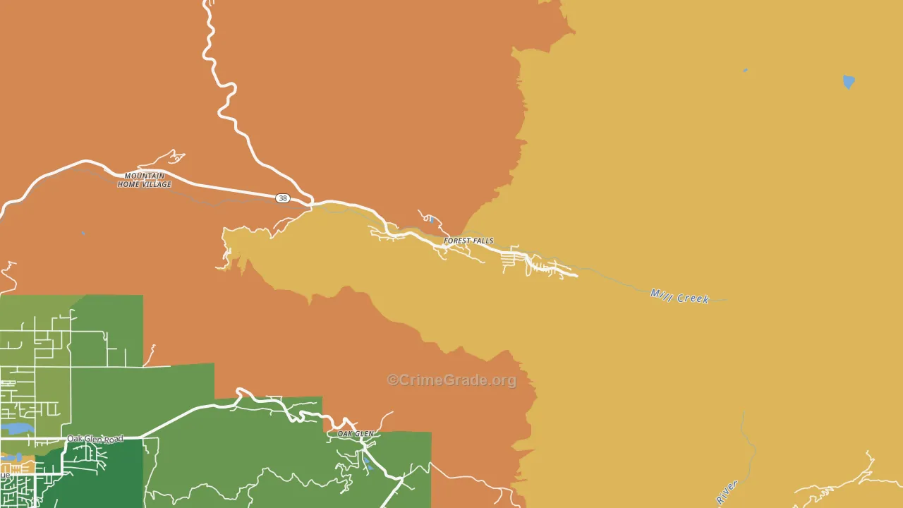 Forest Falls, CA Map of Assault Rates