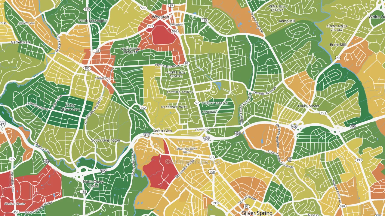 Forest Glen, Silver Spring, MD Map of Assault Rates