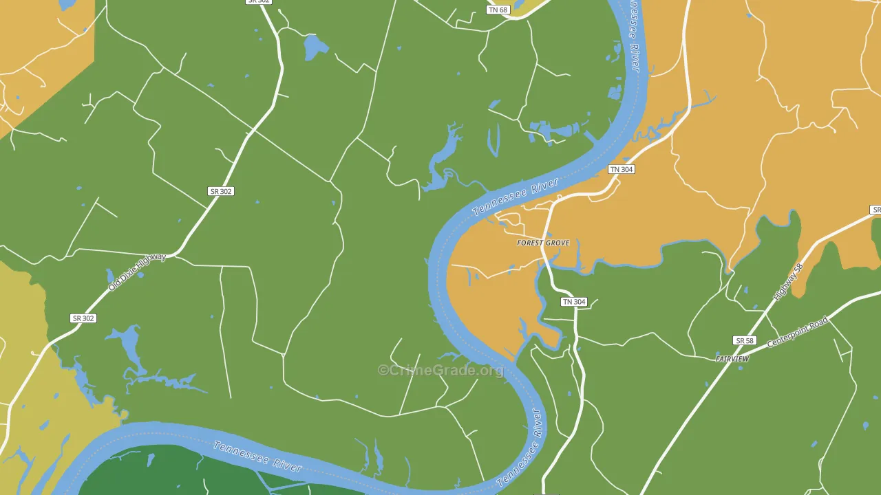 Forest Grove, TN Map of Assault Rates