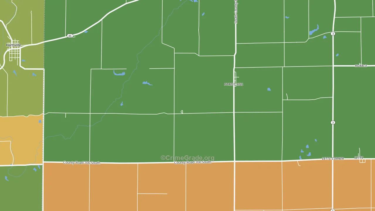 Forest Hill, IN Map of Assault Rates
