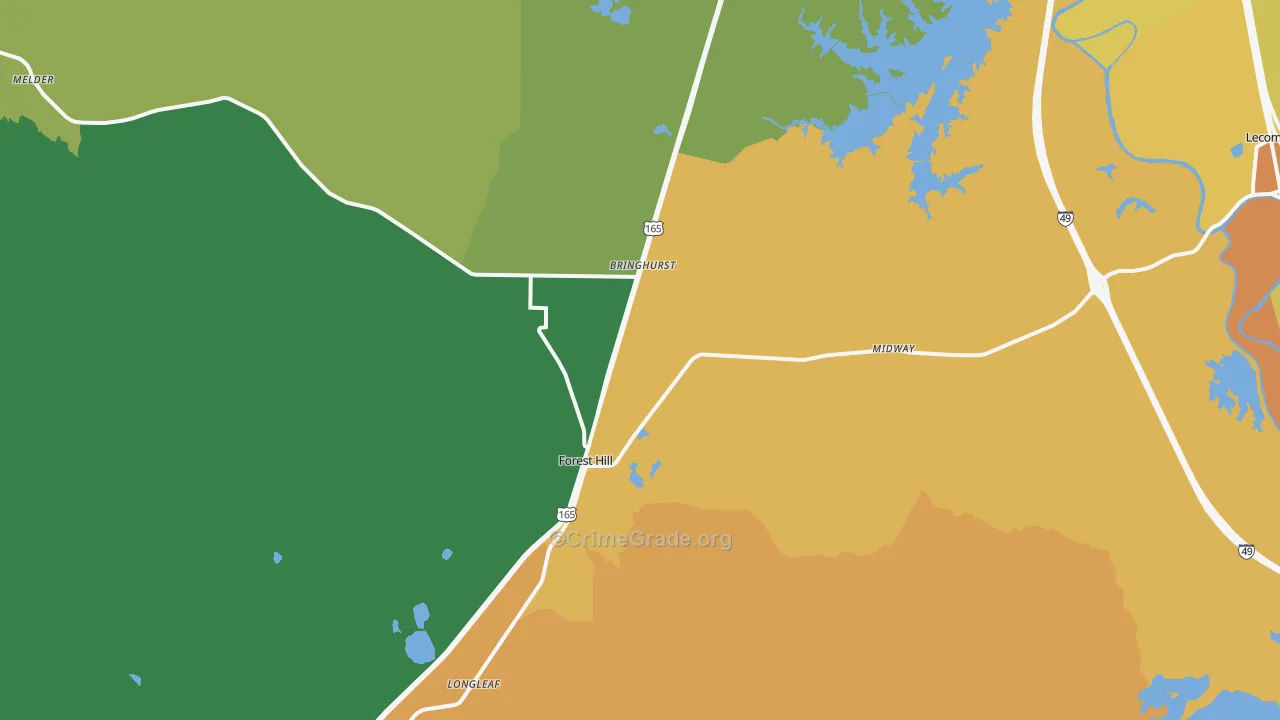 Forest Hill, LA Map of Assault Rates