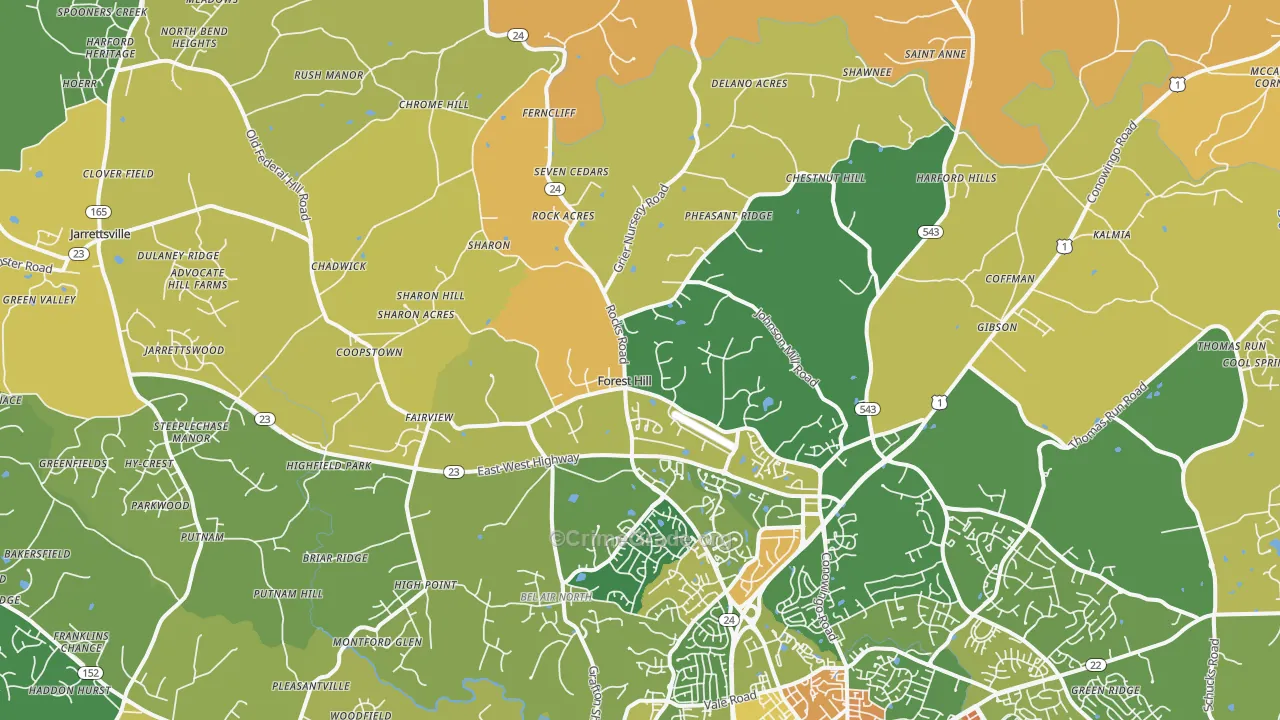 Forest Hill, MD Map of Assault Rates