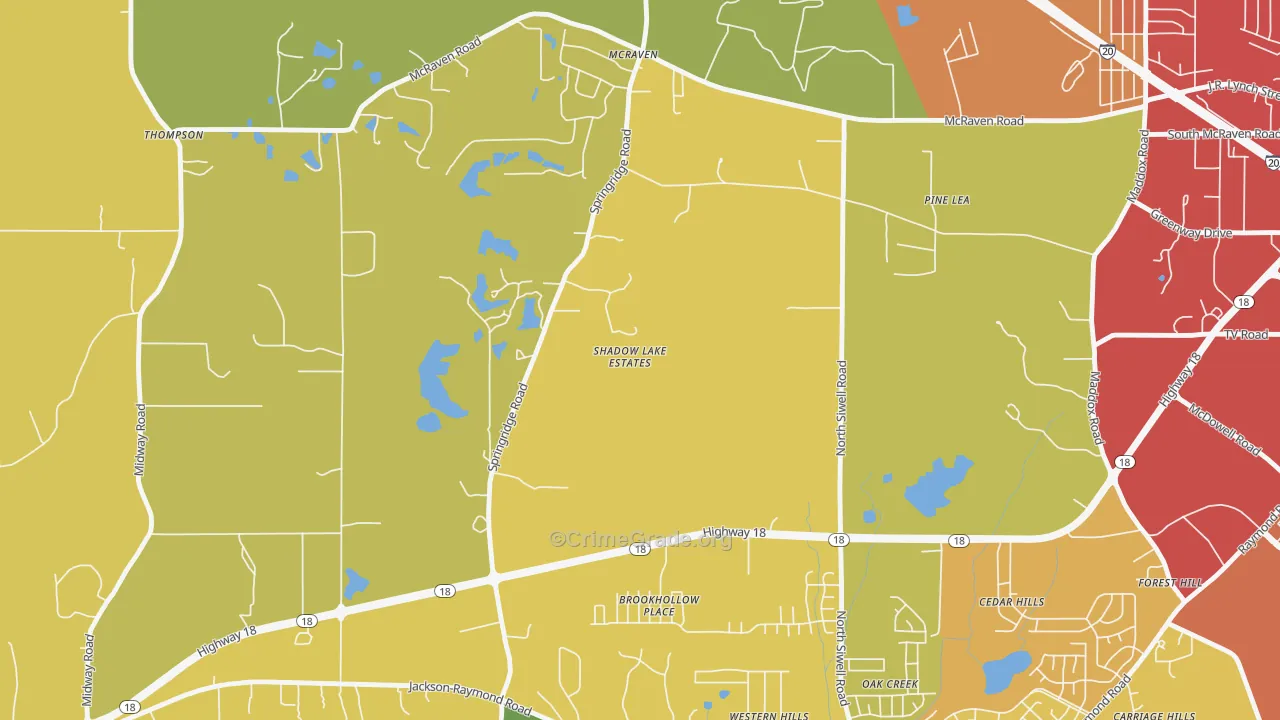 Forest Hill, MS Map of Assault Rates