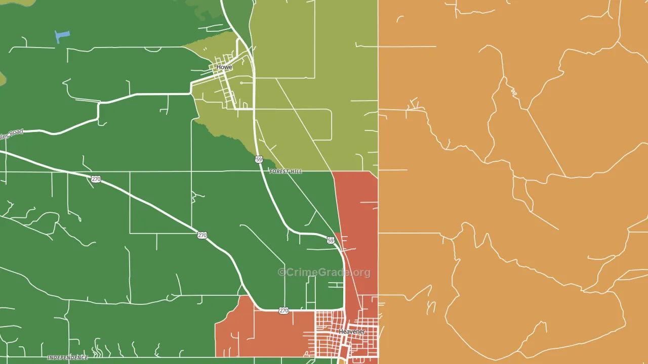 Forest Hill, OK Map of Assault Rates
