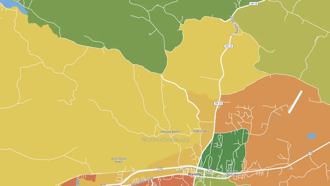 Forest Hill, TN Map of Assault Rates