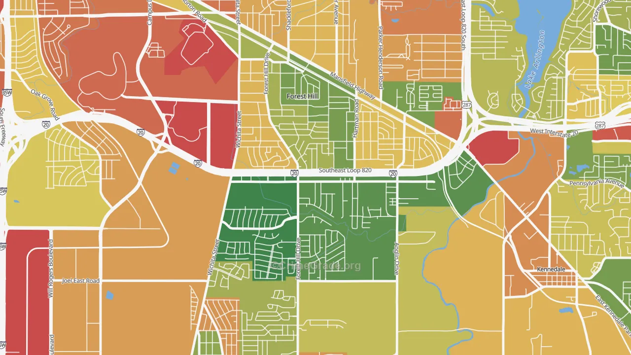 Forest Hill, TX Map of Assault Rates