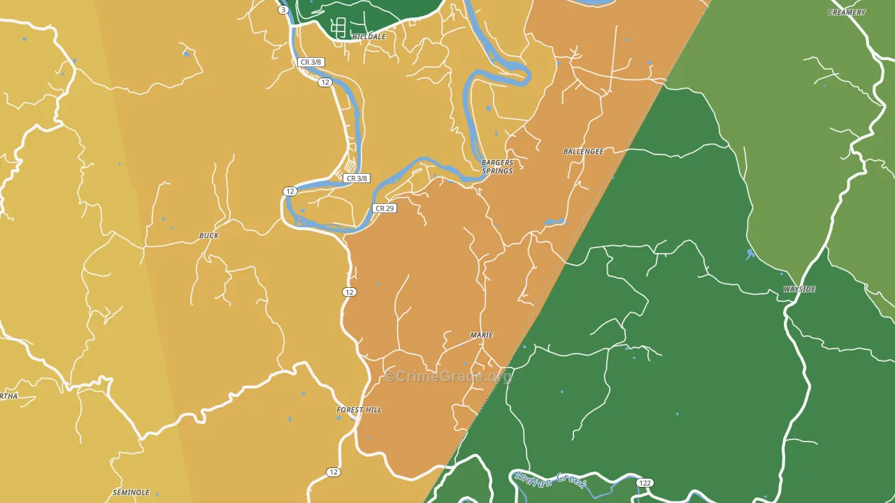 Forest Hill, WV Map of Assault Rates