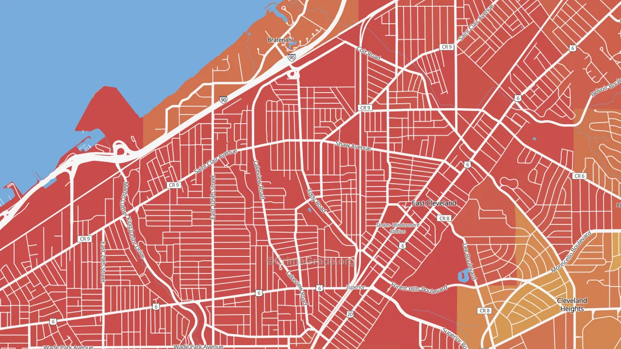 Forest Hills, Cleveland, OH Map of Assault Rates