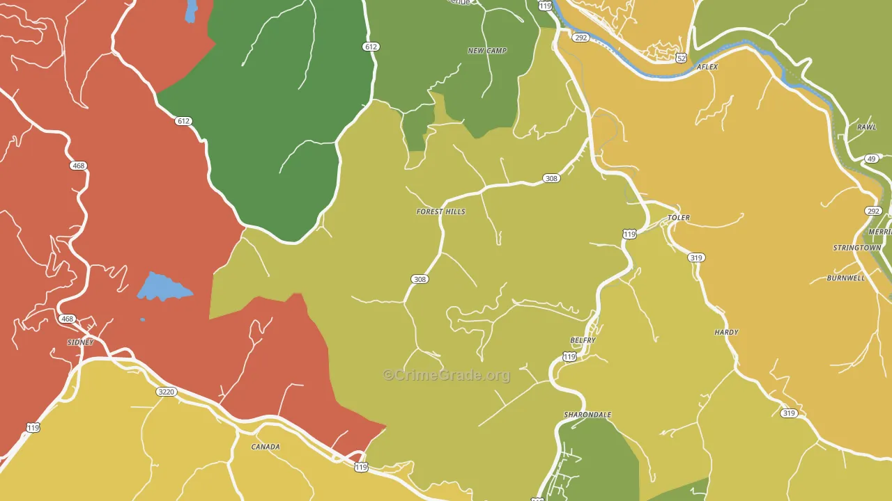 Forest Hills, KY Map of Assault Rates