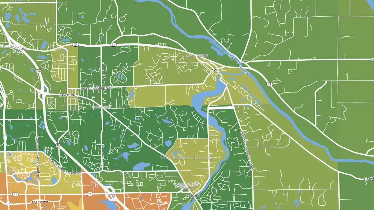 Forest Hills, MI Map of Assault Rates